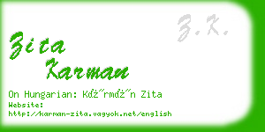 zita karman business card